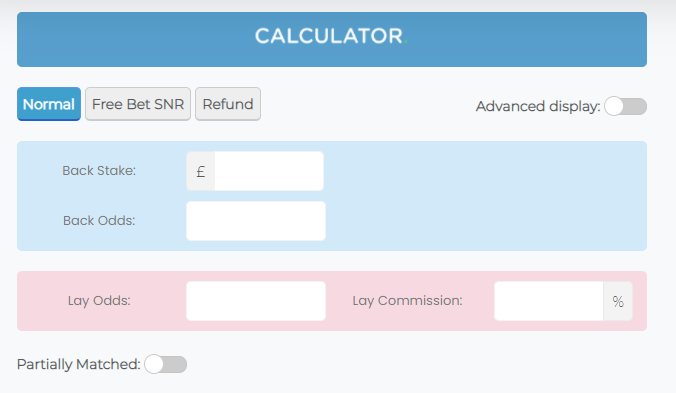 Basic matched betting calculator